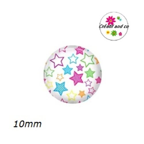 X2 cabochons nuée d'étoiles 10mm