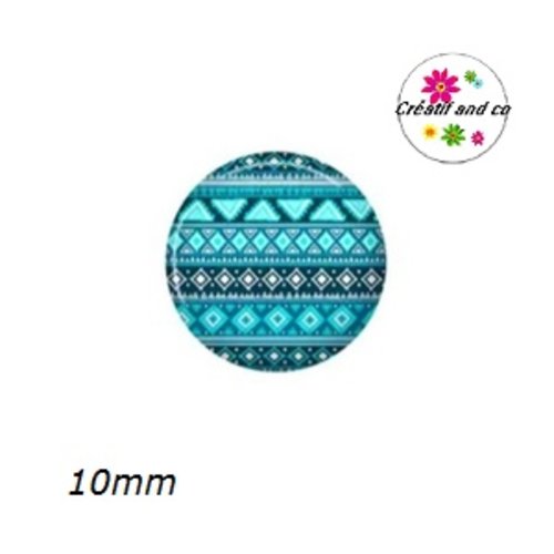 X2 cabochons à motif 10mm