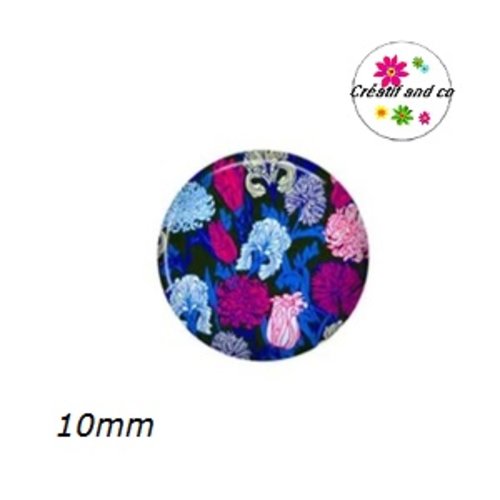 X2 cabochons à motif 10mm