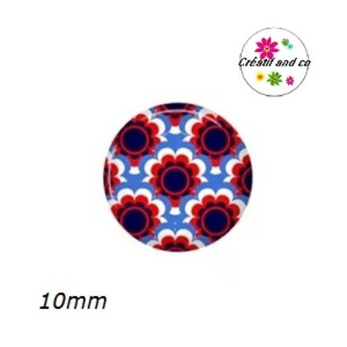 X2 cabochons à motif 10mm