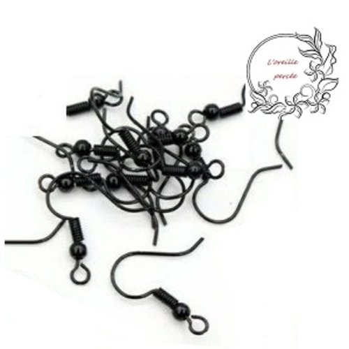 X50 attaches boucles d'oreilles dormeuses métal noires