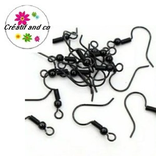 X50 attaches boucles d'oreilles dormeuses métal noires