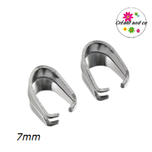 X10 bélières à pincer acier inoxydable 7mm