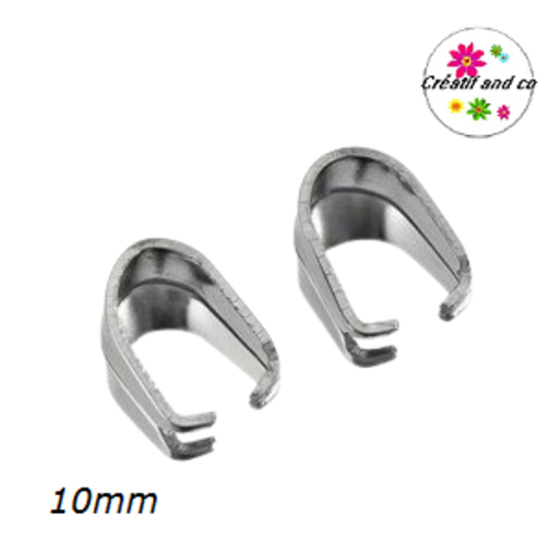 X10 bélières à pincer acier inoxydable 10mm