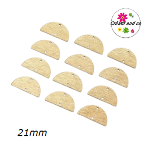 Connecteur demi cercle doré texturé 21mm