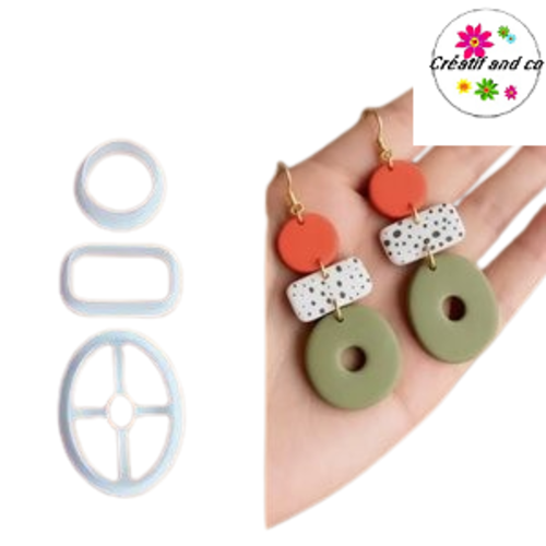 Lot de 3 emporte pièces géométriques 32mm