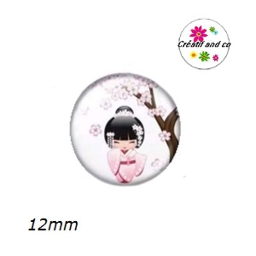 X2 cabochons kokeshi 12mm