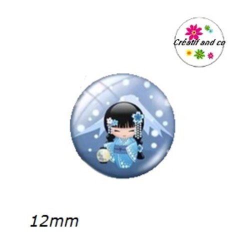 X2 cabochons kokeshi 12mm