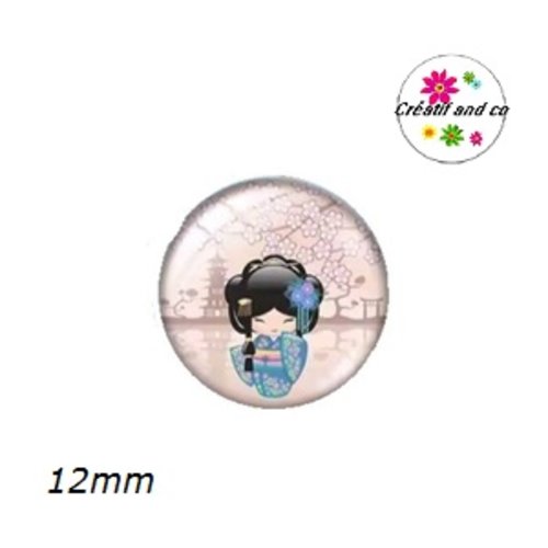 X2 cabochons kokeshi 12mm