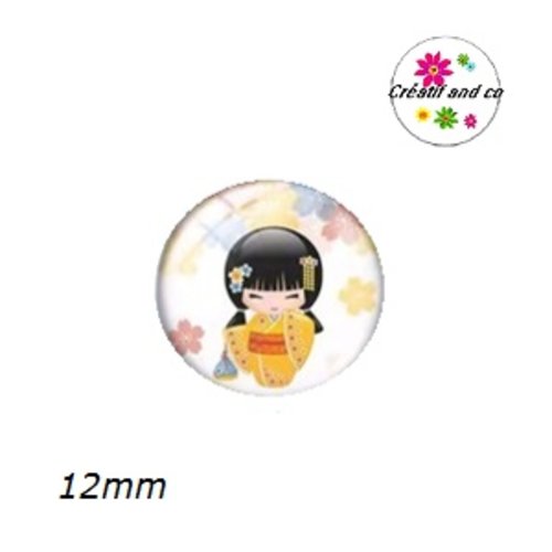 X2 cabochons kokeshi 12mm