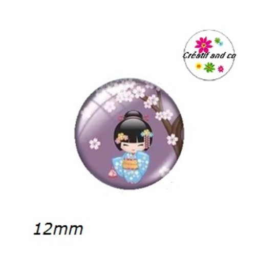 X2 cabochons kokeshi 12mm