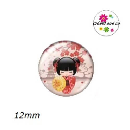 X2 cabochons kokeshi 12mm