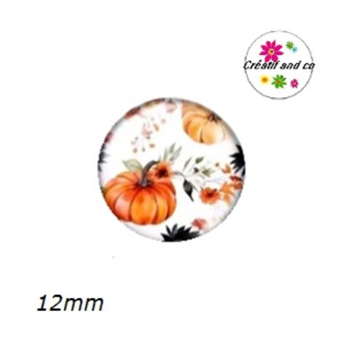 X2 cabochons motif fleur 12mm