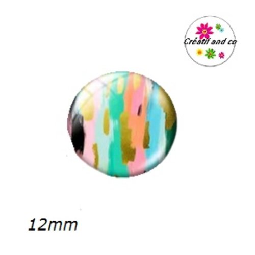 X2 cabochons motif imprimé léopard aquarelle 12mm