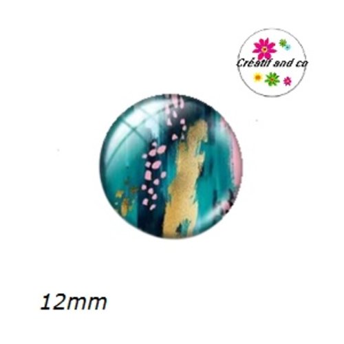 X2 cabochons motif imprimé léopard aquarelle 12mm
