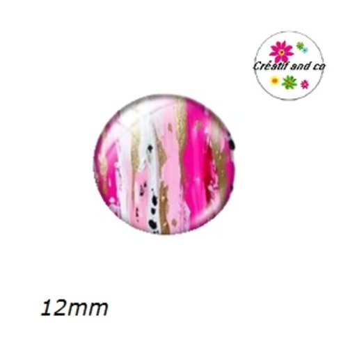 X2 cabochons motif imprimé léopard aquarelle 12mm