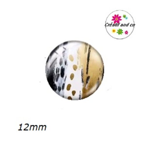 X2 cabochons motif imprimé léopard aquarelle 12mm