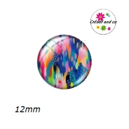 X2 cabochons motif imprimé léopard aquarelle 12mm