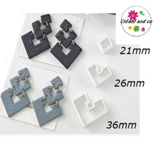 Lot de 3 emporte pièces géométriques 21/26/36mm