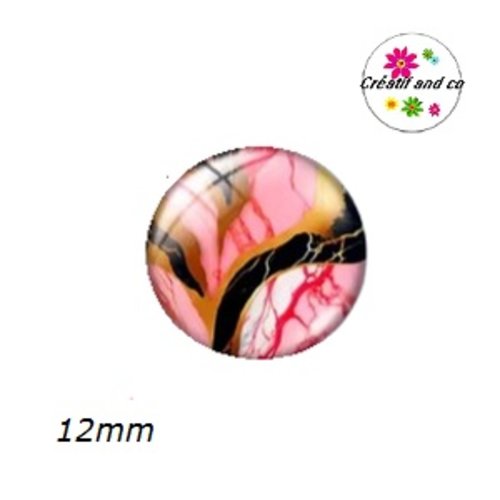 X2 cabochons effet marbré 12mm