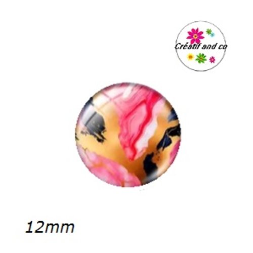 X2 cabochons effet marbré 12mm