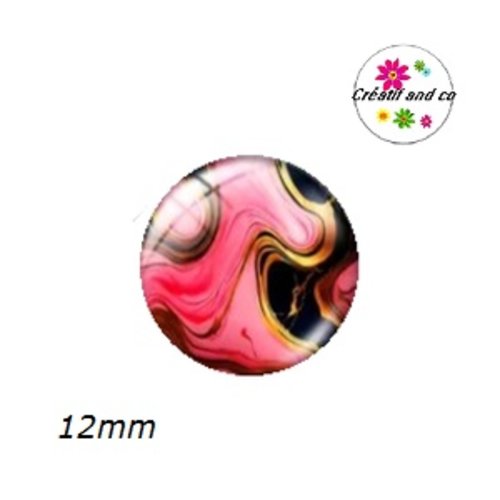 X2 cabochons effet marbré 12mm