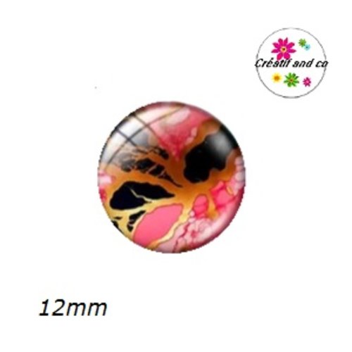 X2 cabochons effet marbré 12mm