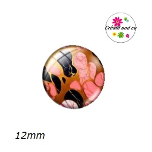 X2 cabochons effet marbré 12mm