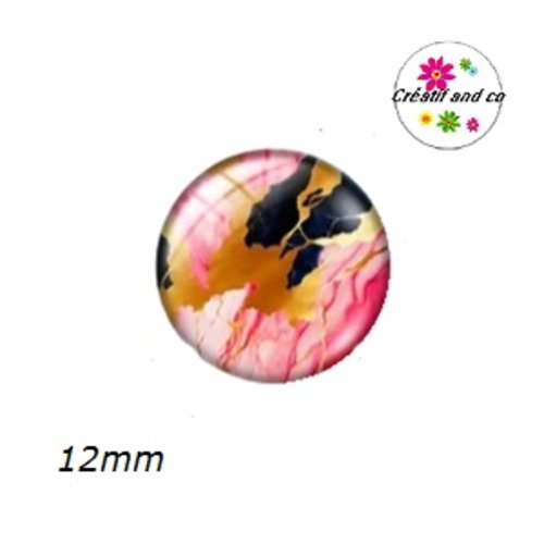 X2 cabochons effet marbré 12mm