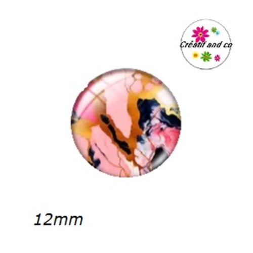 X2 cabochons effet marbré 12mm