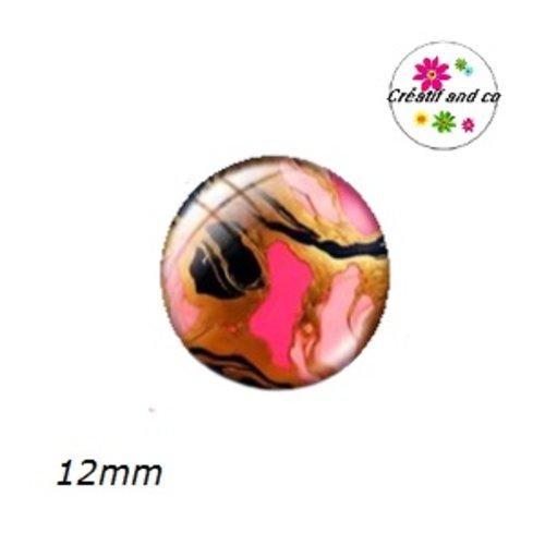 X2 cabochons effet marbré 12mm