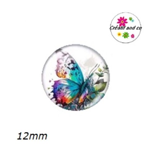 X2 cabochons papillon 12mm