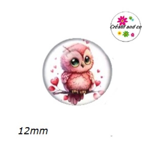 X2 cabochons hibou 12mm