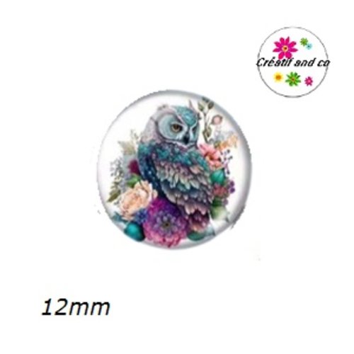 X2 cabochons hibou 12mm