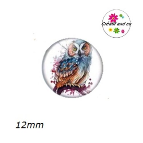 X2 cabochons hibou 12mm