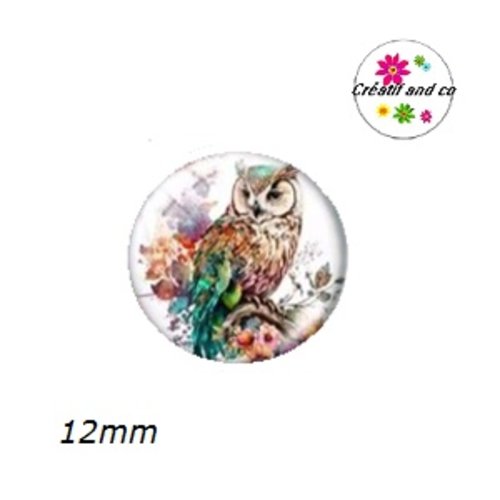 X2 cabochons hibou 12mm