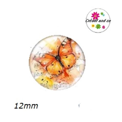 X2 cabochons papillons musicaux 12mm