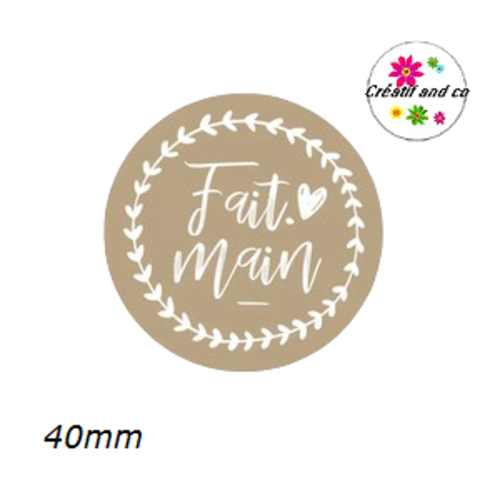 Lot de 12 étiquettes autocollantes "fait main"