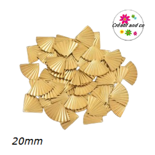 Breloque éventail doré 19,6mm