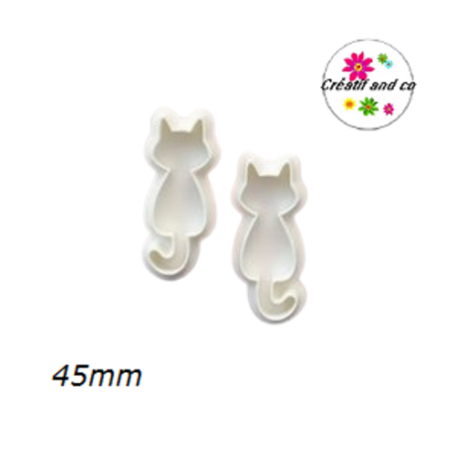 Lot de 2 emporte pièces forme chat 45mm