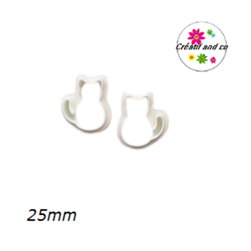 Lot de 2 emporte pièces forme chat 25mm