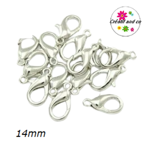 X10 mousquetons argentés 14mm