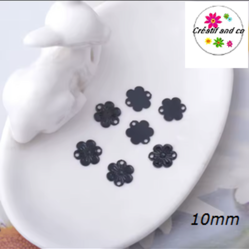 Connecteur estampe petite fleur de prunier noire 10mm