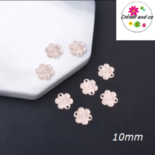 Connecteur estampe petite fleur de prunier rose gold 10mm