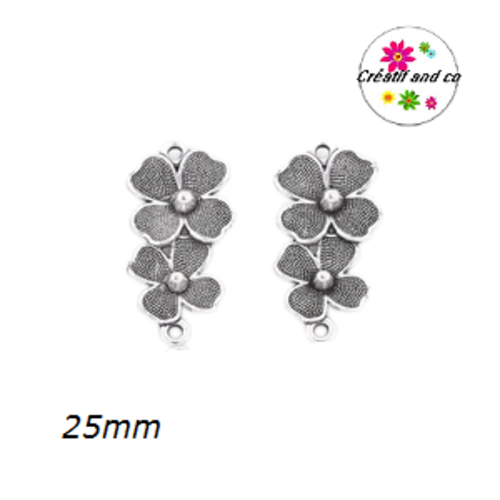 Connecteur duo de fleur acier inoxydable 25mm