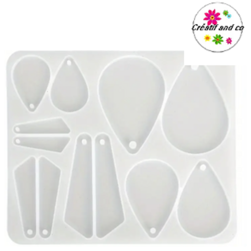 Moule en silicone pour 6 formes boucles d'oreilles