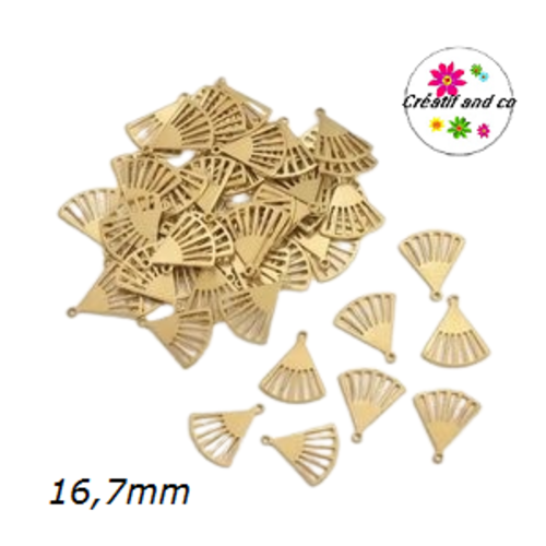 Breloque forme éventail laiton 16,7mm