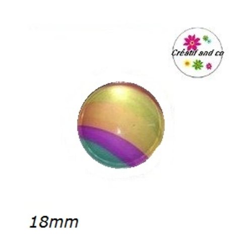 Cabochon coloré 18mm