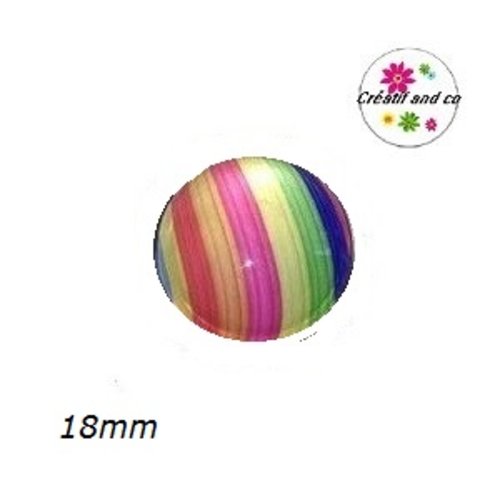 Cabochon coloré 18mm