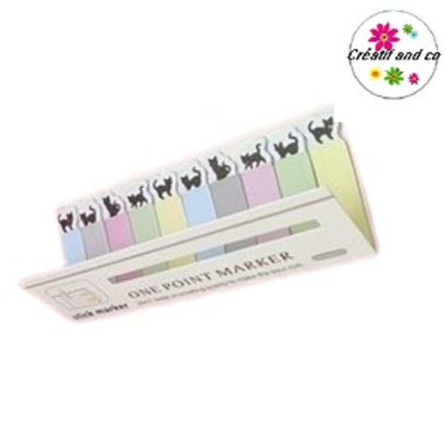 Bloc notes adhésifs motif chat noir